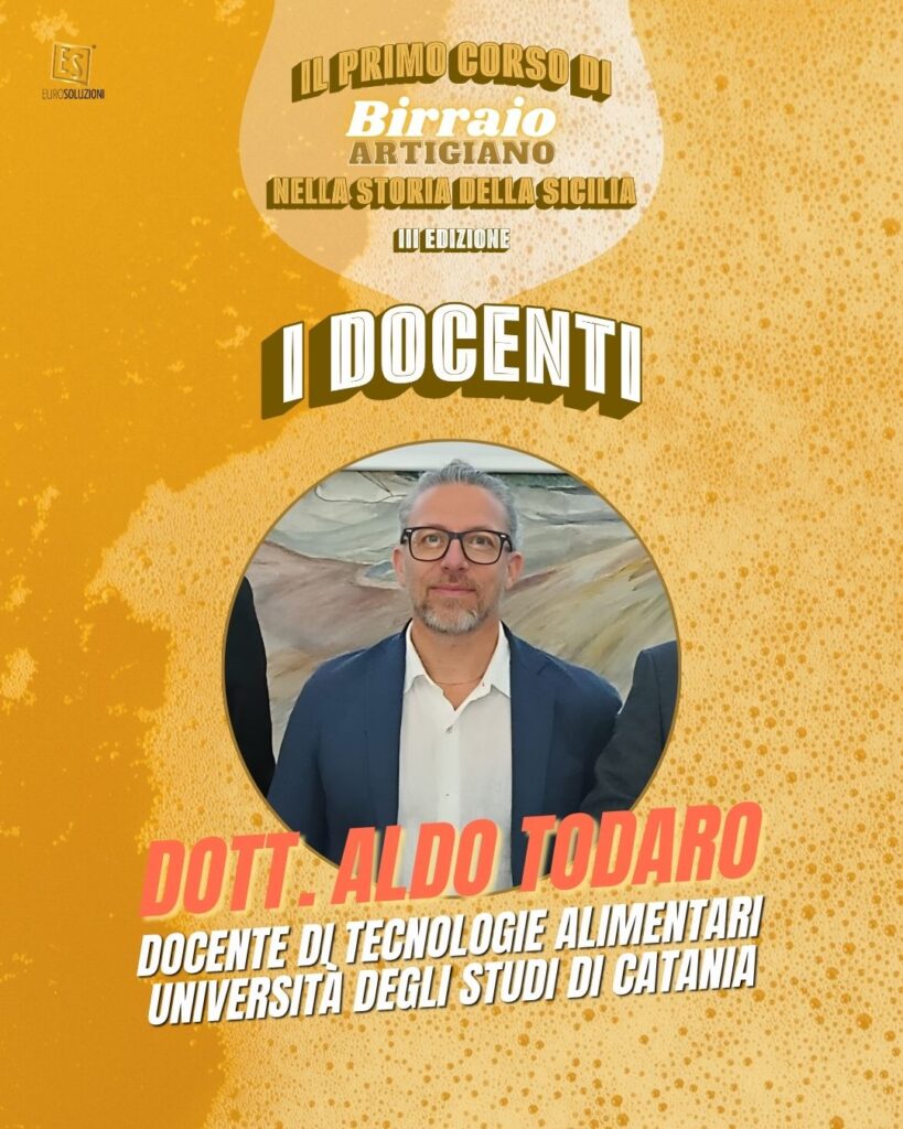 locandina relativa al docente Aldo Todaro, del corso di birraio artigiano a Catania