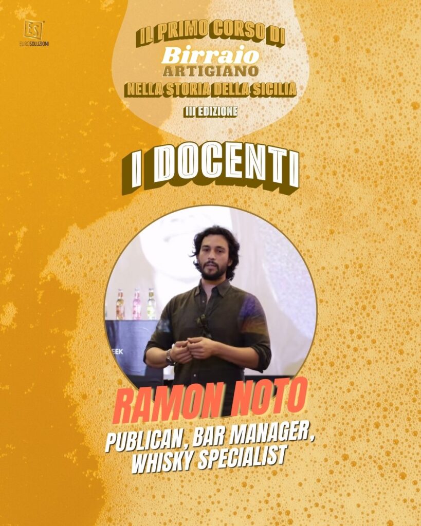 locandina relativa al docente Ramon Noto, del corso di birraio artigiano a Catania